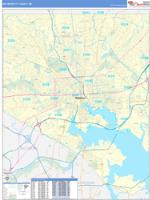 Baltimore City County MD Zip Code Wall Map Red Line Style